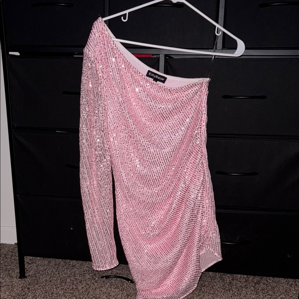 Pink one sleeve Dress